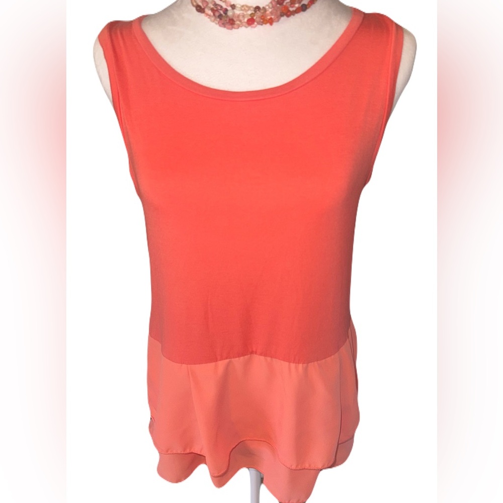 Gibson Latimer Coral Peplum Tank Top NWT Size M - Picture 5 of 11
